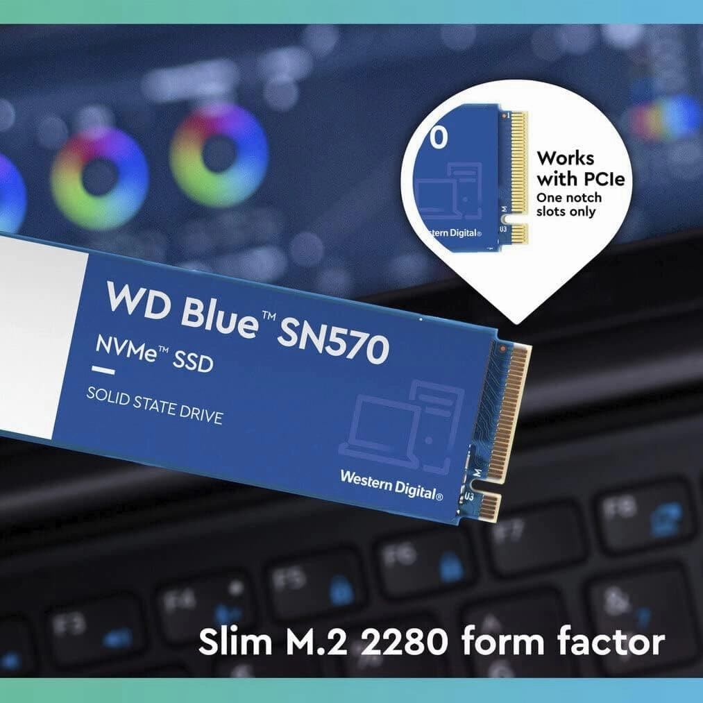 WD_BLUE SN570 250GB M.2 2280 PCIe Gen3 NVMe up to 3300 MB/s read speed