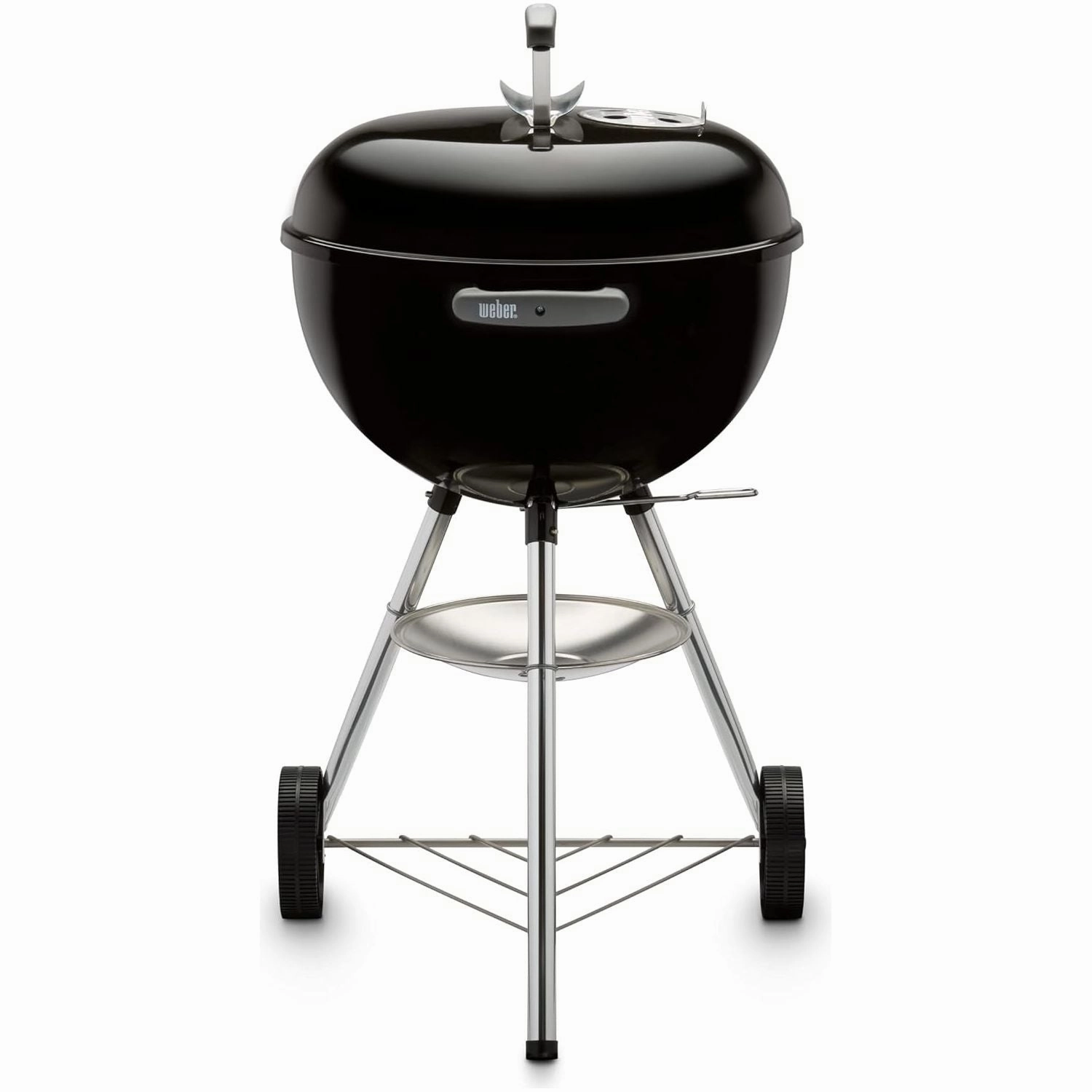 Weber Classic Kettle Charcoal Grill BBQ, 47cm  Black | Porcelain-Enamelled, Lid Thermometer, Stand & Wheels (1231004)