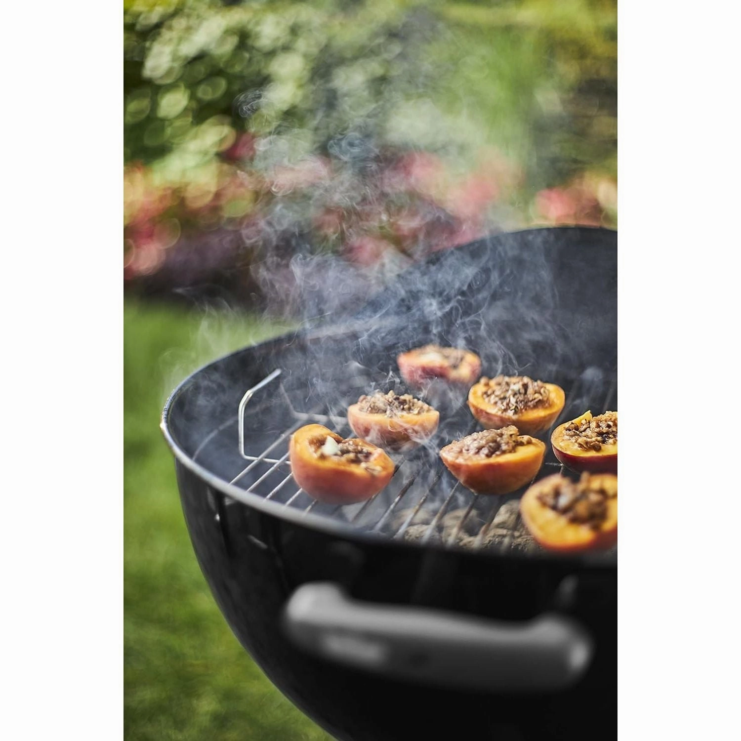 Weber Classic Kettle Charcoal Grill BBQ, 47cm  Black | Porcelain-Enamelled, Lid Thermometer, Stand & Wheels (1231004)