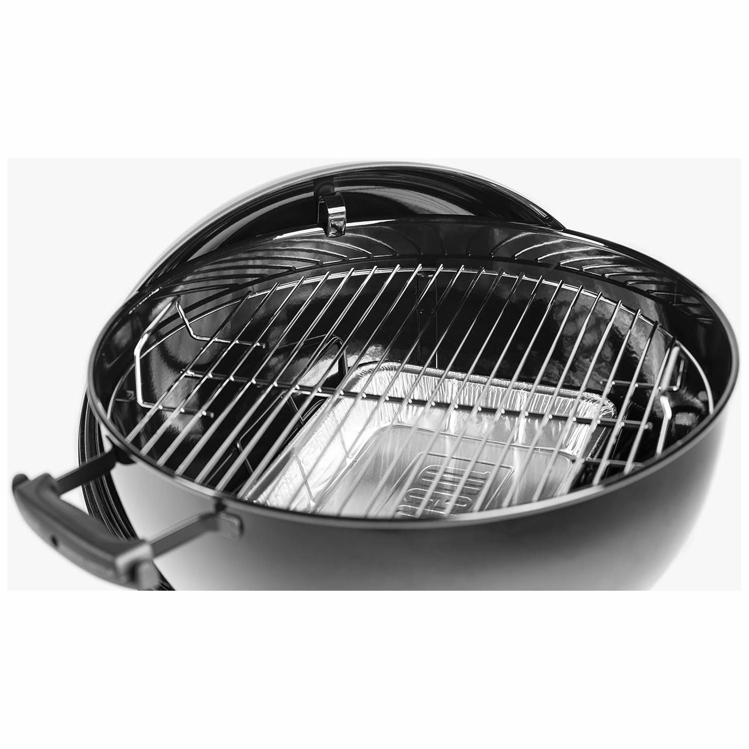 Weber Original Kettle Charcoal Grill Barbecue, 57cm E-5710 BBQ Grill with Lid Cover, Thermometer, Stand & Wheels Freestanding Outdoor Oven & Cooker with Porcelain-Enamelled Bowl - Black