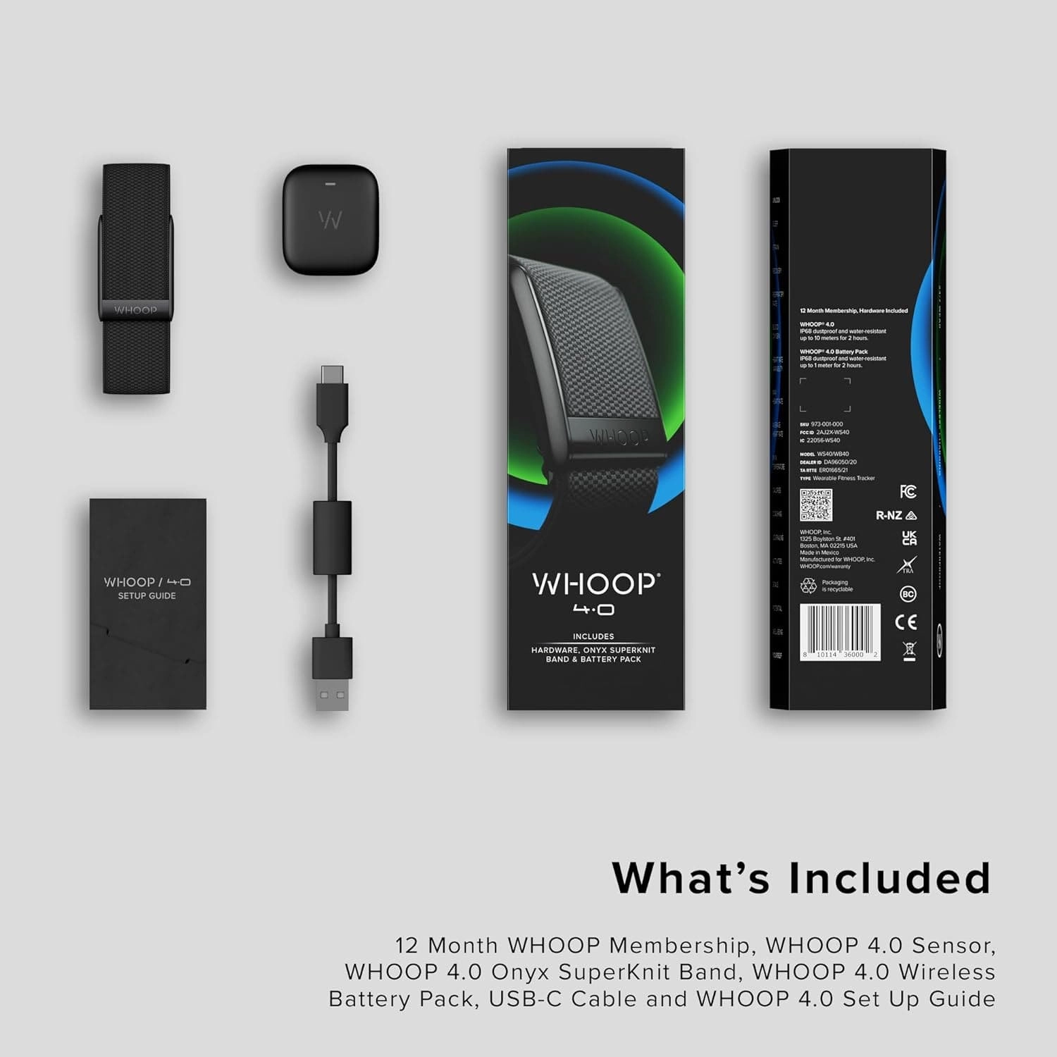 WHOOP 4.0 Health & Fitness Tracker, Continuous Monitoring, Heart Rate, Sleep, Strain & Recovery Analysis
