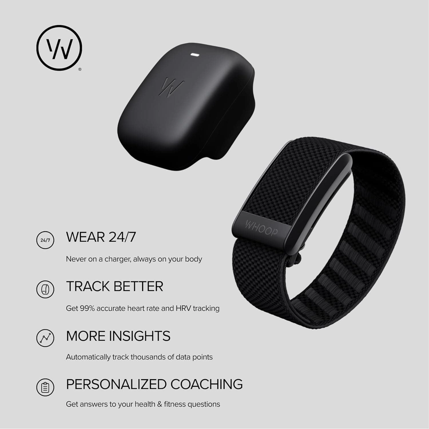 WHOOP 4.0 Health & Fitness Tracker, Continuous Monitoring, Heart Rate, Sleep, Strain & Recovery Analysis
