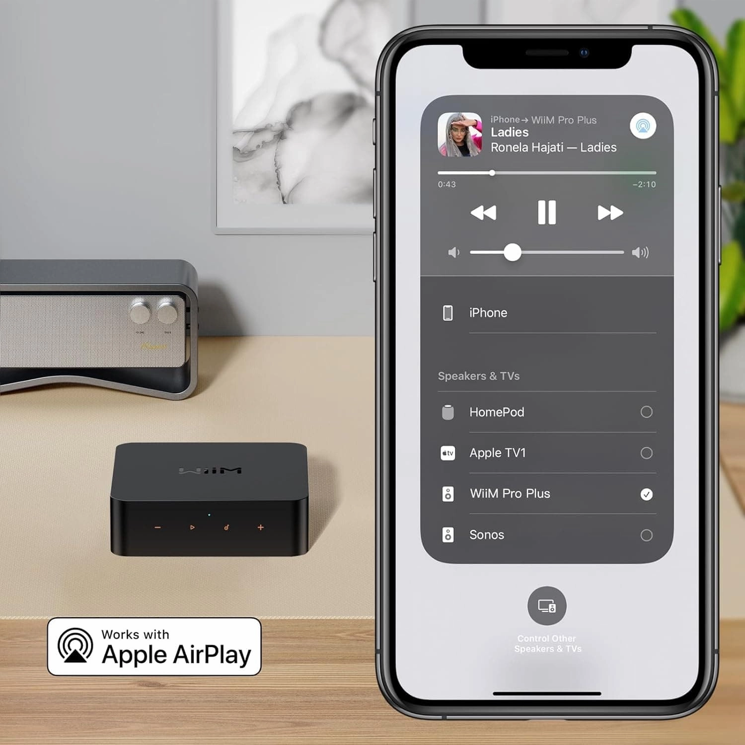 WiiM Pro Plus AirPlay 2 & Chromecast Audio Receiver with AKM DAC, Voice Remote, Alexa/Siri/Google Compatible, Hi-Res Multiroom Streaming from Spotify, Amazon Music, Tidal