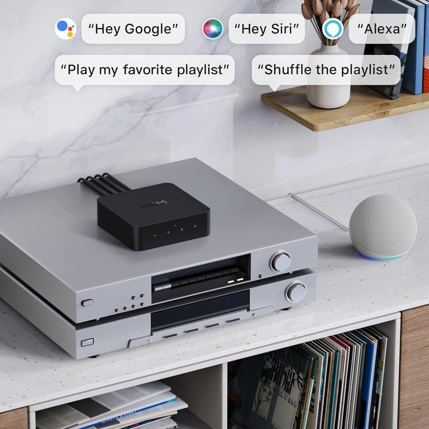 WiiM Pro Plus AirPlay 2 & Chromecast Audio Receiver with AKM DAC, Voice Remote, Alexa/Siri/Google Compatible, Hi-Res Multiroom Streaming from Spotify, Amazon Music, Tidal