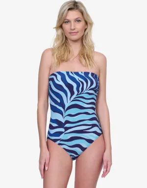 Wildest Dream Bandeau Swimsuit - Multi Blue