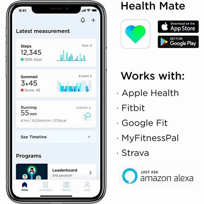 Withings 40mm Sport Smartwatch - HWA03b - Black sport all inter