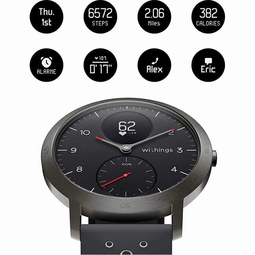 Withings 40mm Sport Smartwatch - HWA03b - Black sport all inter