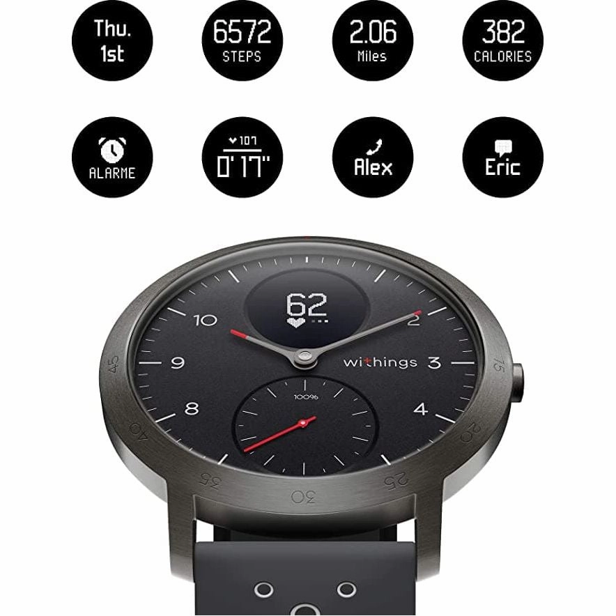Withings 40mm Sport Smartwatch - HWA03b - Black sport all inter