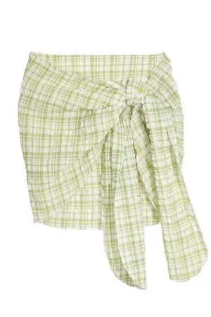 Women's Katy Mini Sarong In Green Check