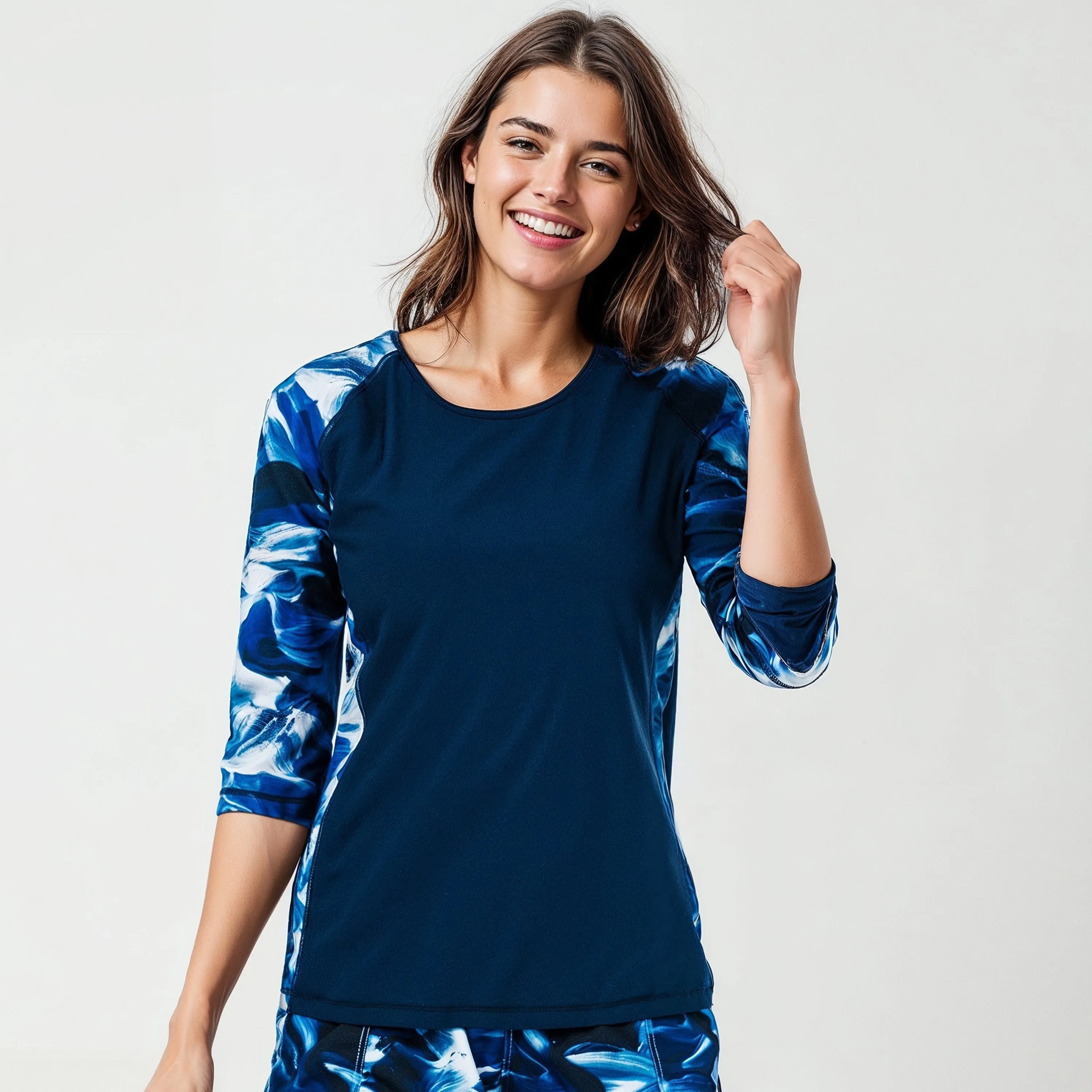Women's Loose Fit 3/4 Sleeve Rash Guard Margaux Swim Top