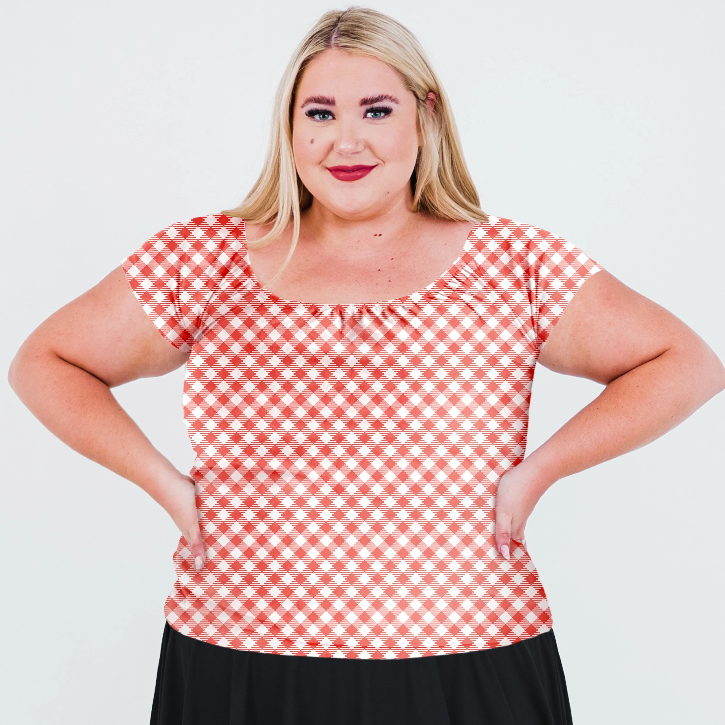Women's Plus Cap Sleeve Zoey Crop Swim Top