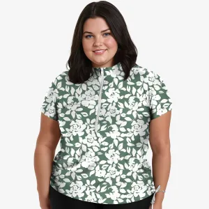 Women's Plus Half-Zip Short Sleeve Rashguard Adele Swim Top