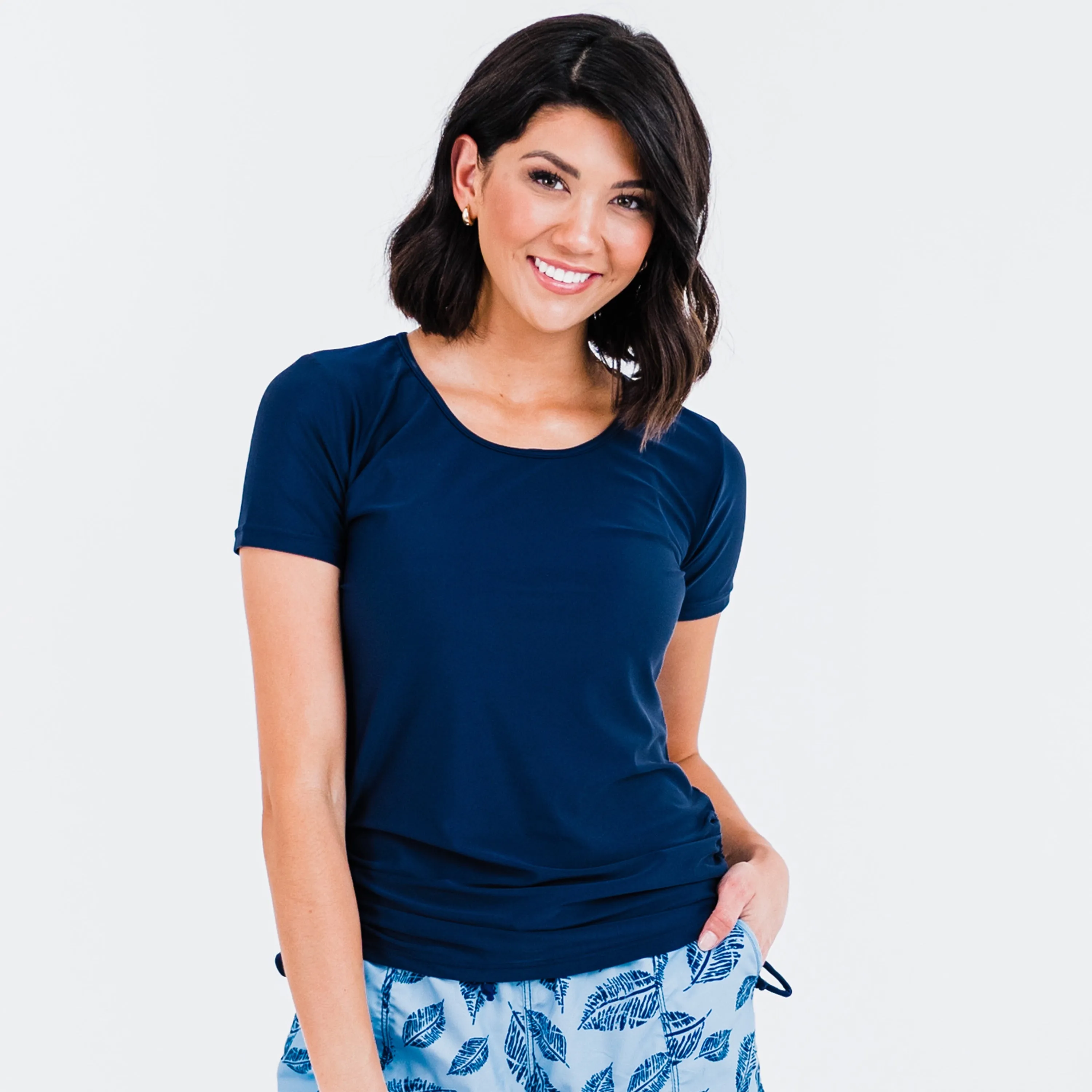 Women's Plus Short Sleeve Adele Swim Top