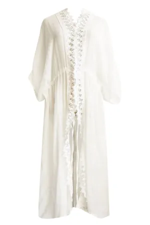 Women's Plus Size Lace Cover Up In White