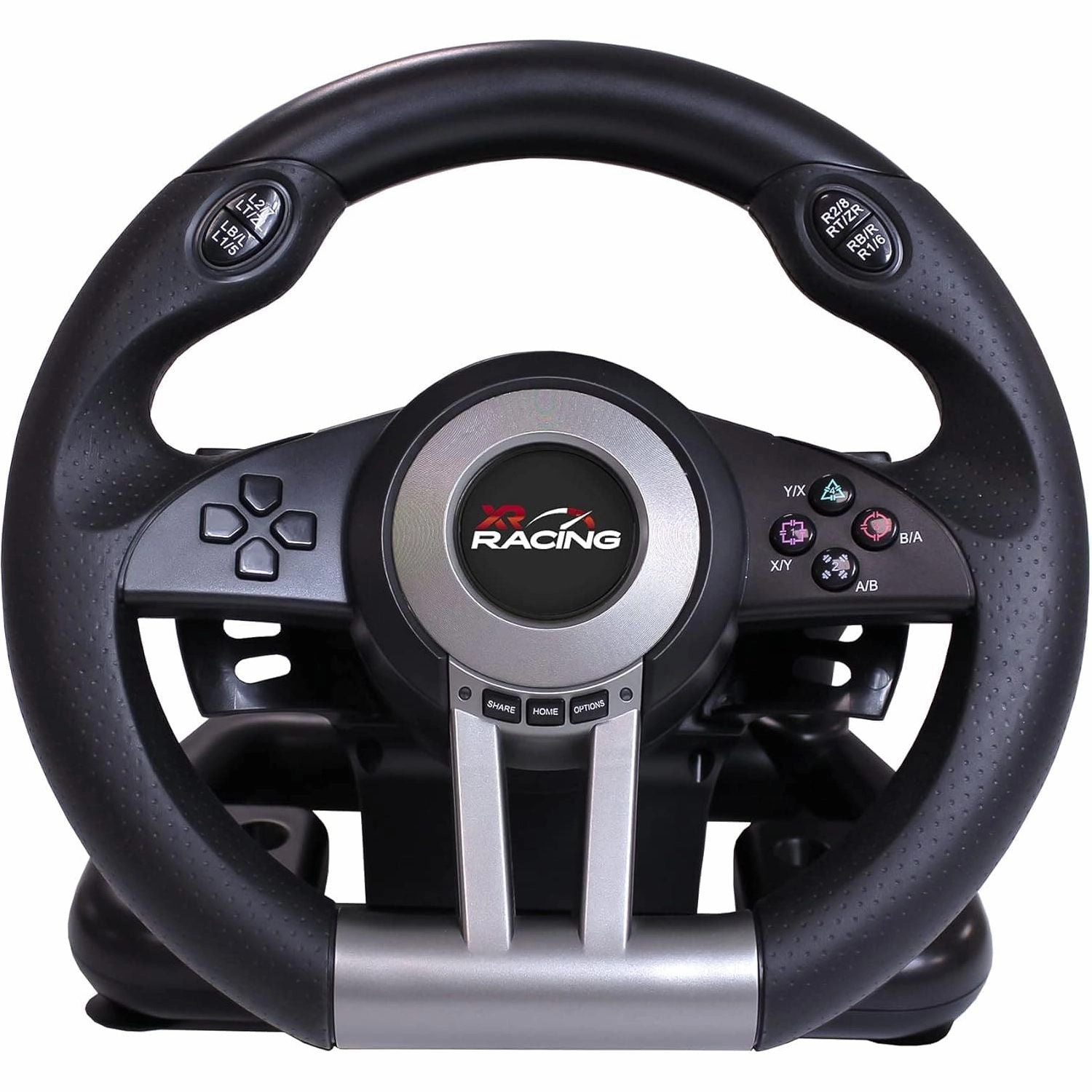 X-Rocker XR Racing Wheel V2 With Pedals - 180 Responsive - Compatible with PS4, Xbox, PC & Switch