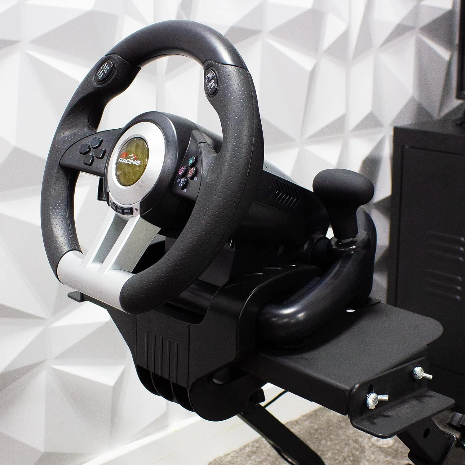 X-Rocker XR Racing Wheel V2 With Pedals - 180 Responsive - Compatible with PS4, Xbox, PC & Switch