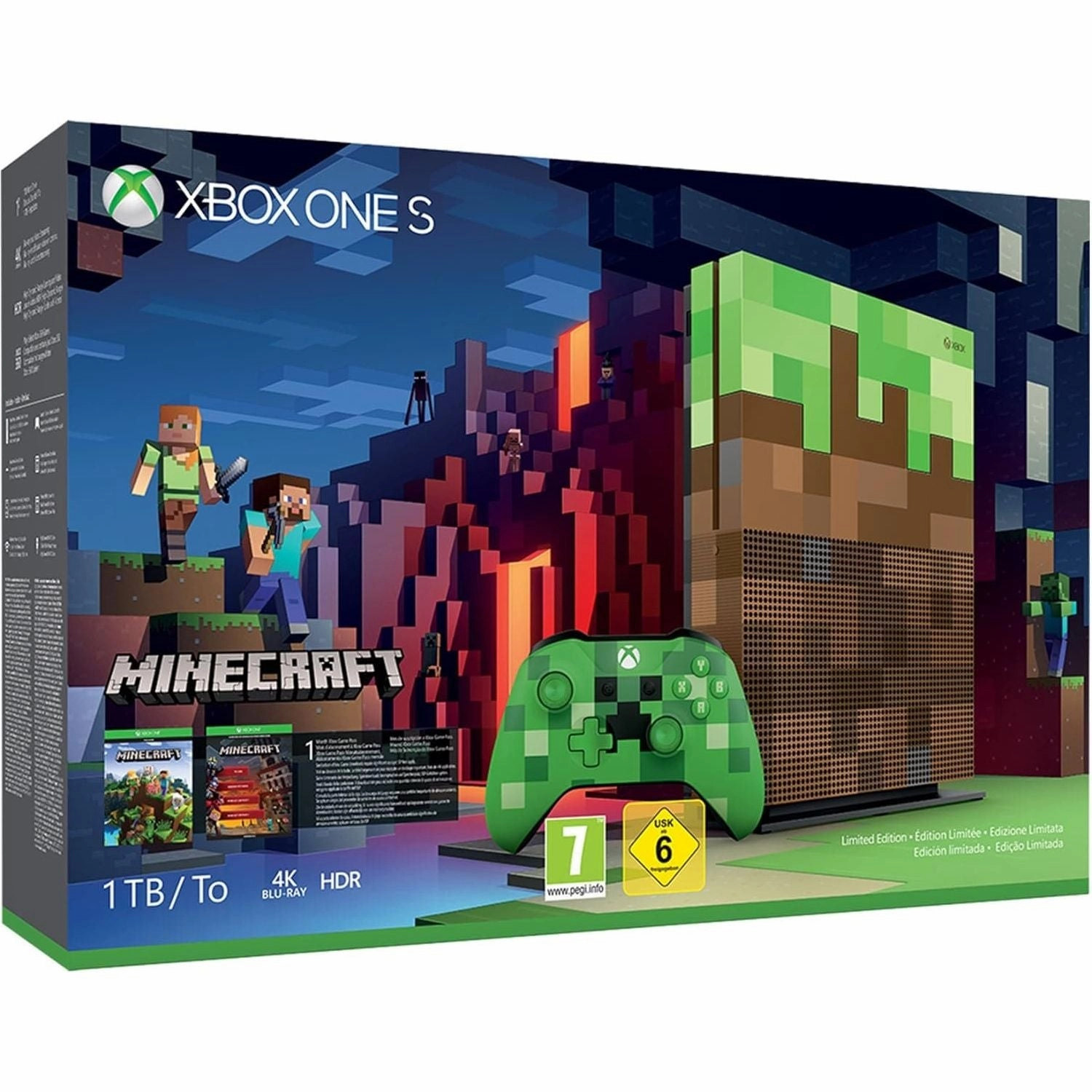 Xbox One S Console - 1TB, Minecraft Green Edition (No Game)