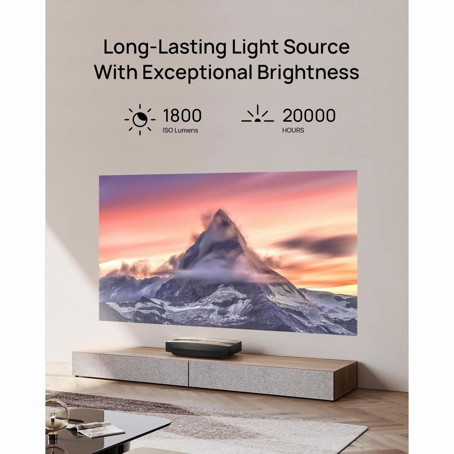 XGIMI Aura 4K UHD Ultra Short Throw Projector C 1800 ISO Lumens, HDR10, 60W Harman Kardon Speakers, Android TV 10.0, Wireless Casting C Home Theater Projector
