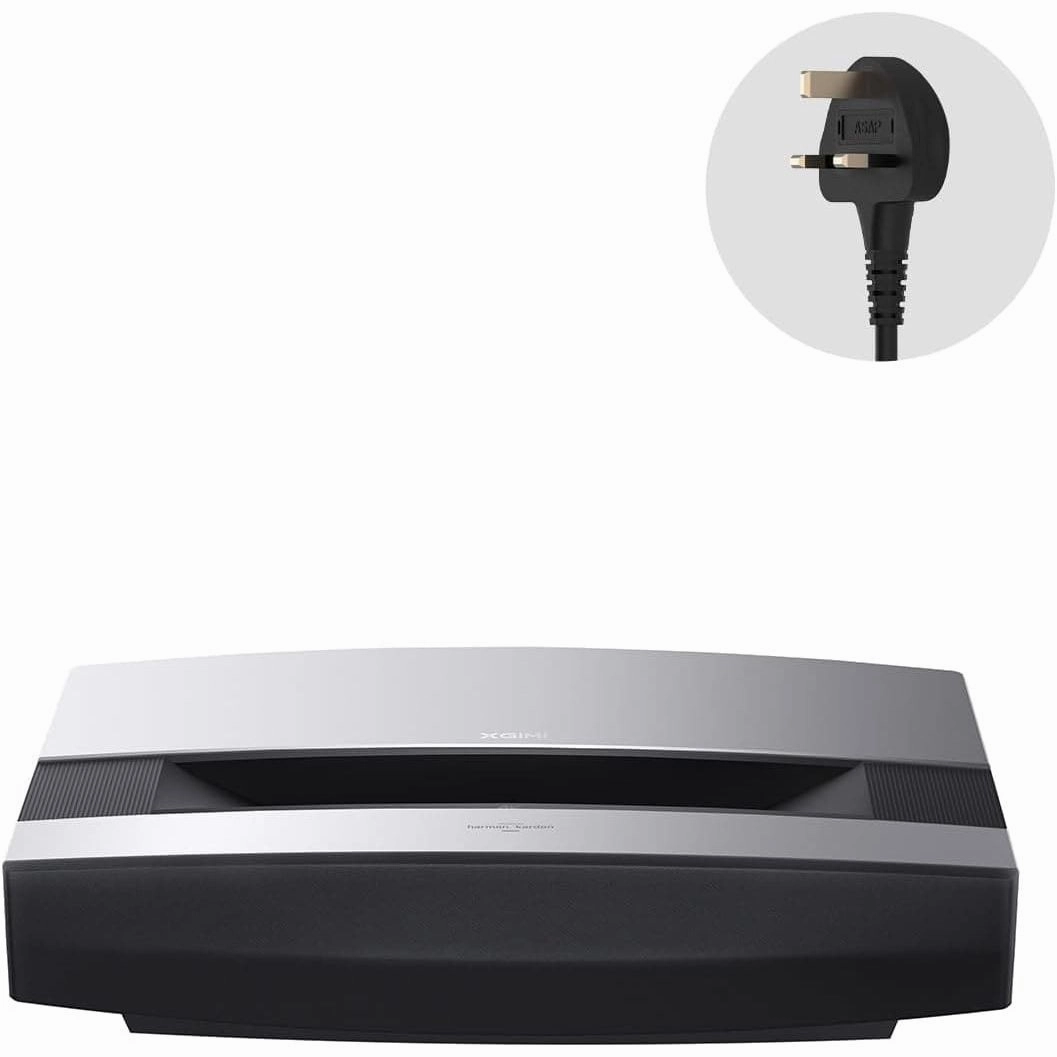 XGIMI Aura 4K UHD Ultra Short Throw Projector C 1800 ISO Lumens, HDR10, 60W Harman Kardon Speakers, Android TV 10.0, Wireless Casting C Home Theater Projector