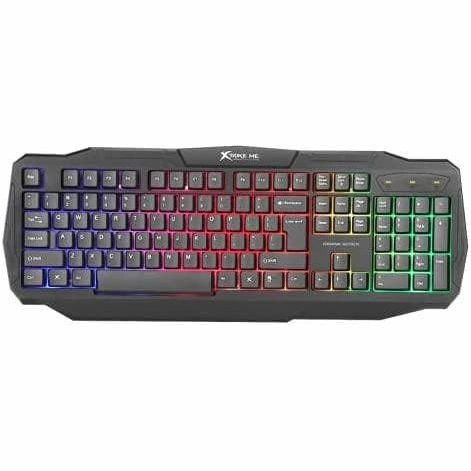 XTRIKE ME CM-406 Pack Gaming Spanish QWERTY Keyboard with 104 Keys with Membrane System, Optical Mouse 4 Buttons with DPI Selector, Stereo Headphones with Microphone and Mat