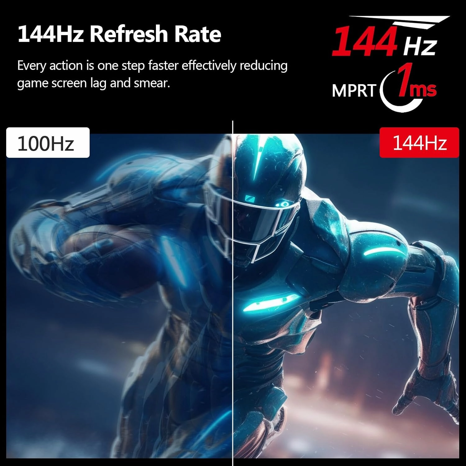 Z-Edge 27-Inch QHD Gaming Monitor, 144Hz, 2K 2560x1440 IPS, 1ms MPRT, Black