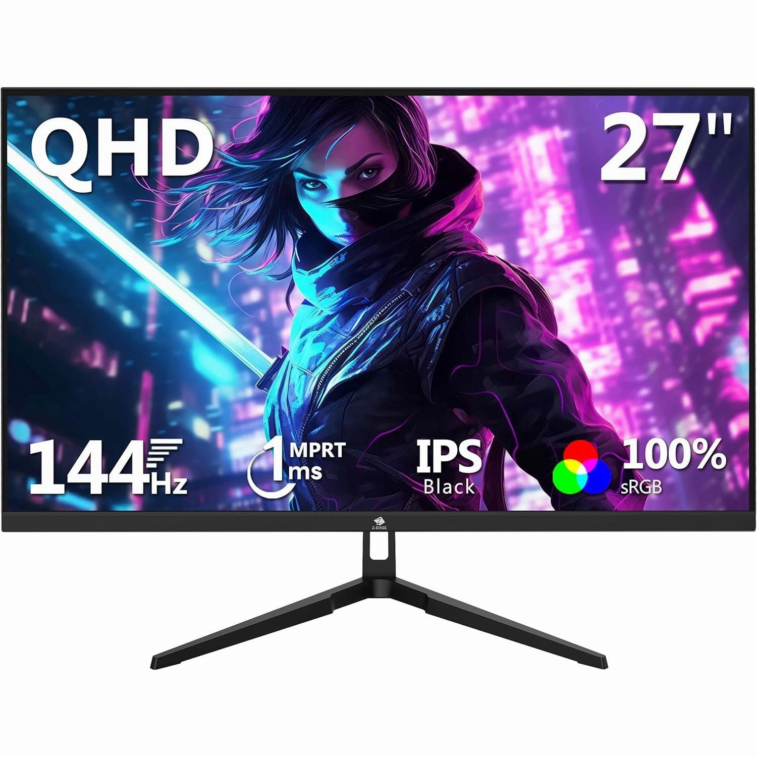 Z-Edge 27-Inch QHD Gaming Monitor, 144Hz, 2K 2560x1440 IPS, 1ms MPRT, Black retro game consoles, buy sega console, retro gaming accessories