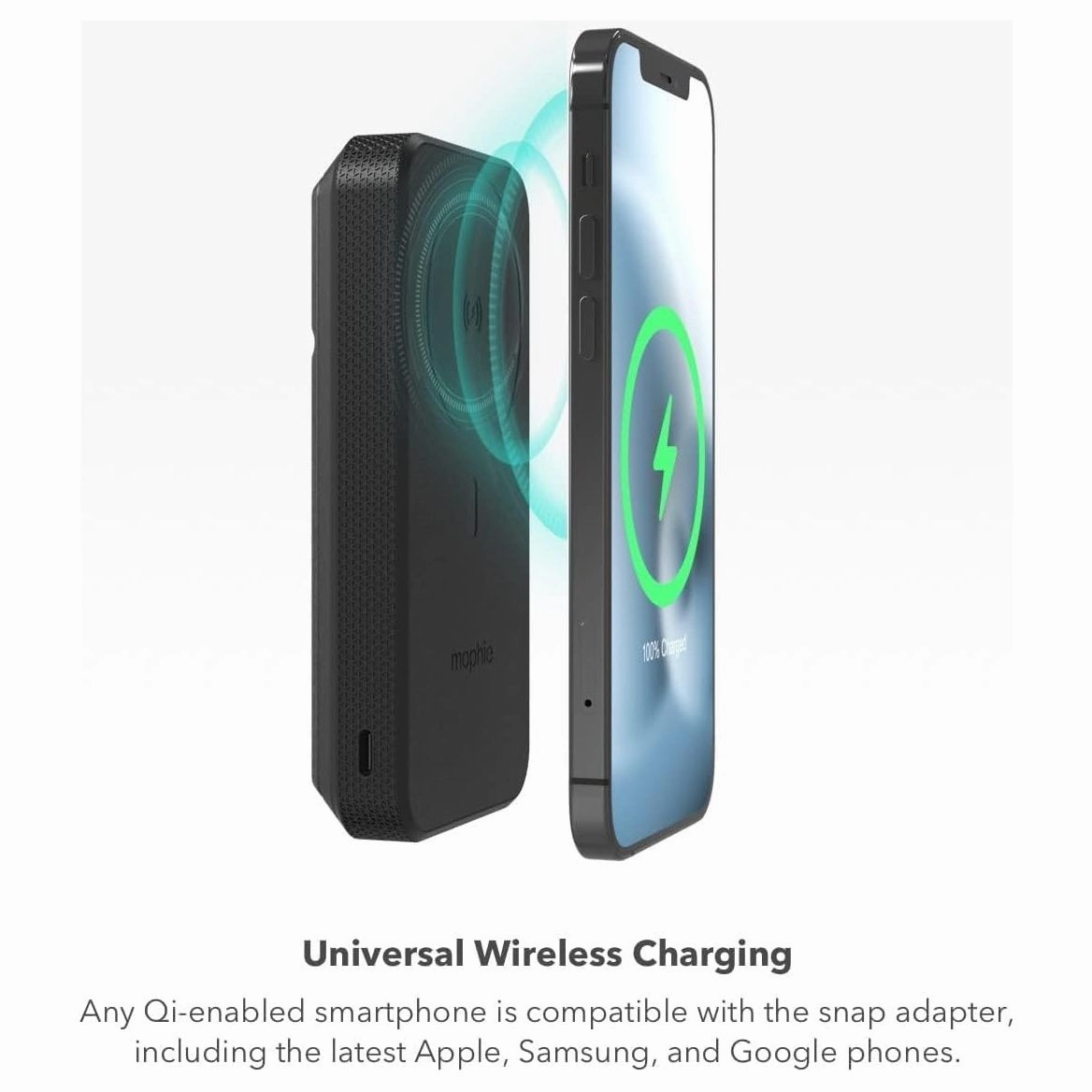 ZAGG mophie Snap  Powerstation Stand, Magnetic and portable wireless battery, compatible with MagSafe, 10,000mAh internal battery, Black