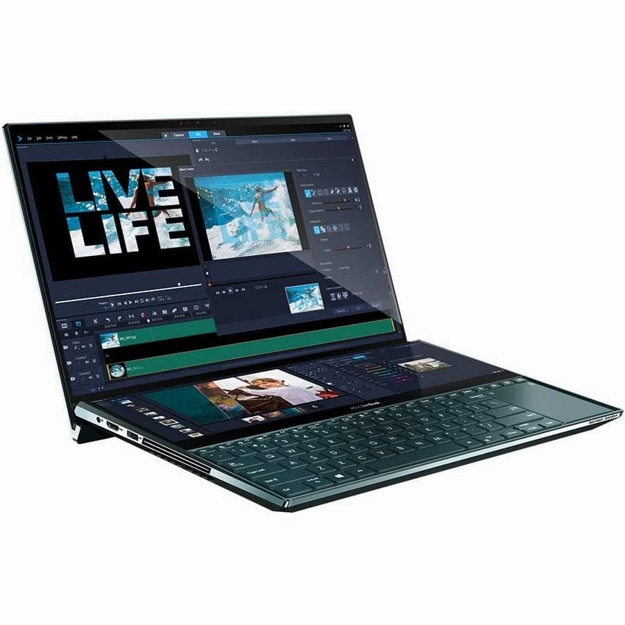 Zenbook Pro Duo UX581G Windows 10 Pro 9th Gen Intel Core i9 9980HK NVIDIA GeForce RTX2060 32GB RAM 1TB PCIe SSD 4K OLED NanoEdge display