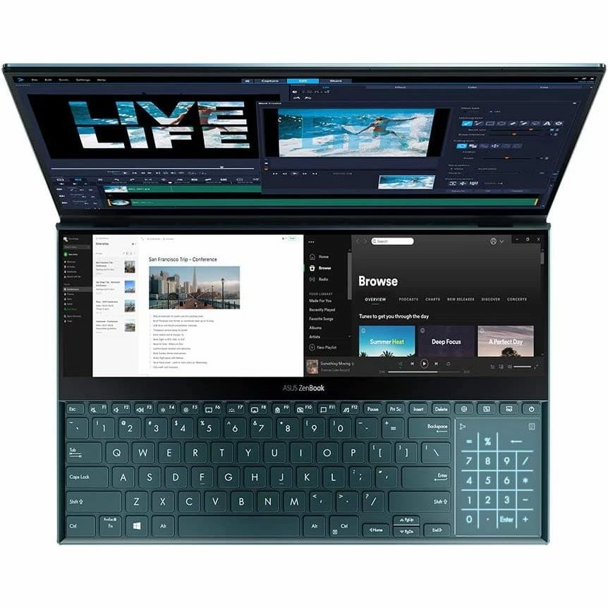 Zenbook Pro Duo UX581G Windows 10 Pro 9th Gen Intel Core i9 9980HK NVIDIA GeForce RTX2060 32GB RAM 1TB PCIe SSD 4K OLED NanoEdge display