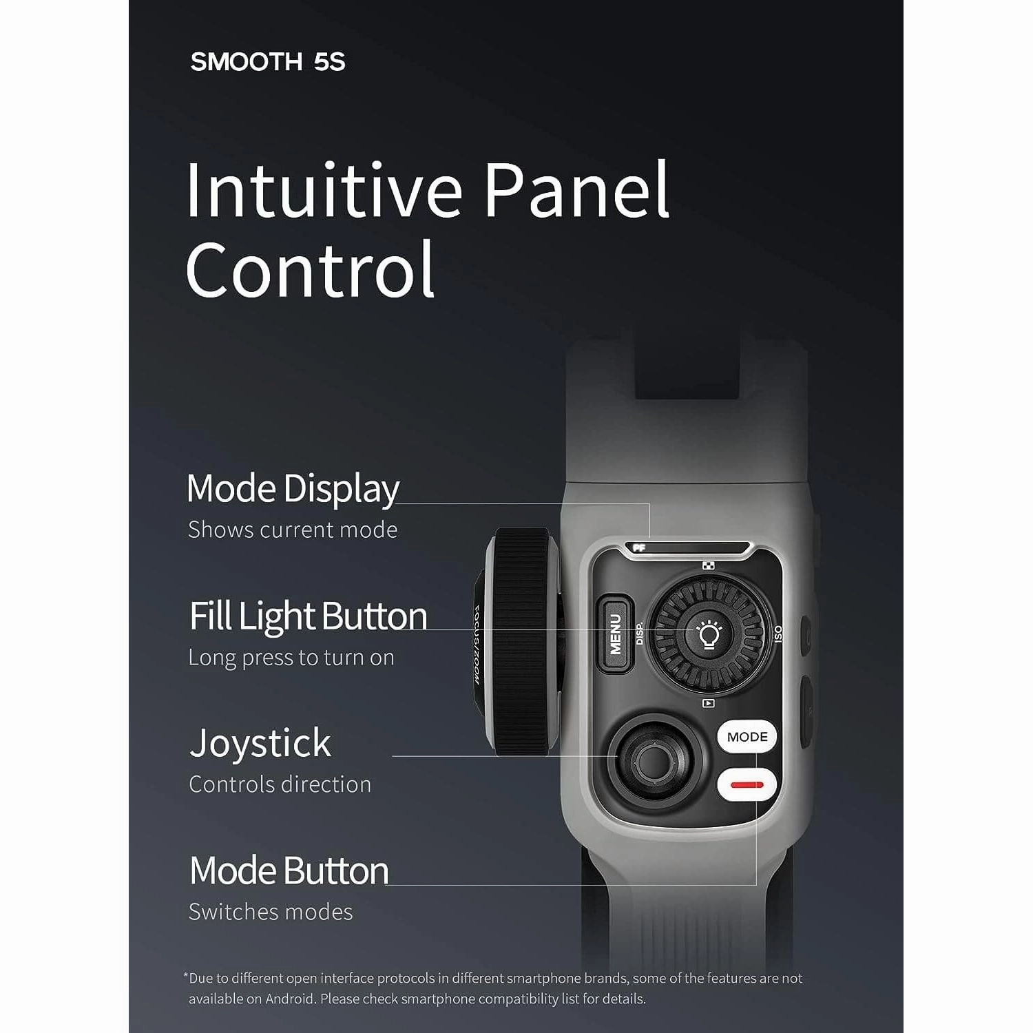 Zhiyun Smooth 5S - Gimbal Stabilizer for Smartphones - Grey