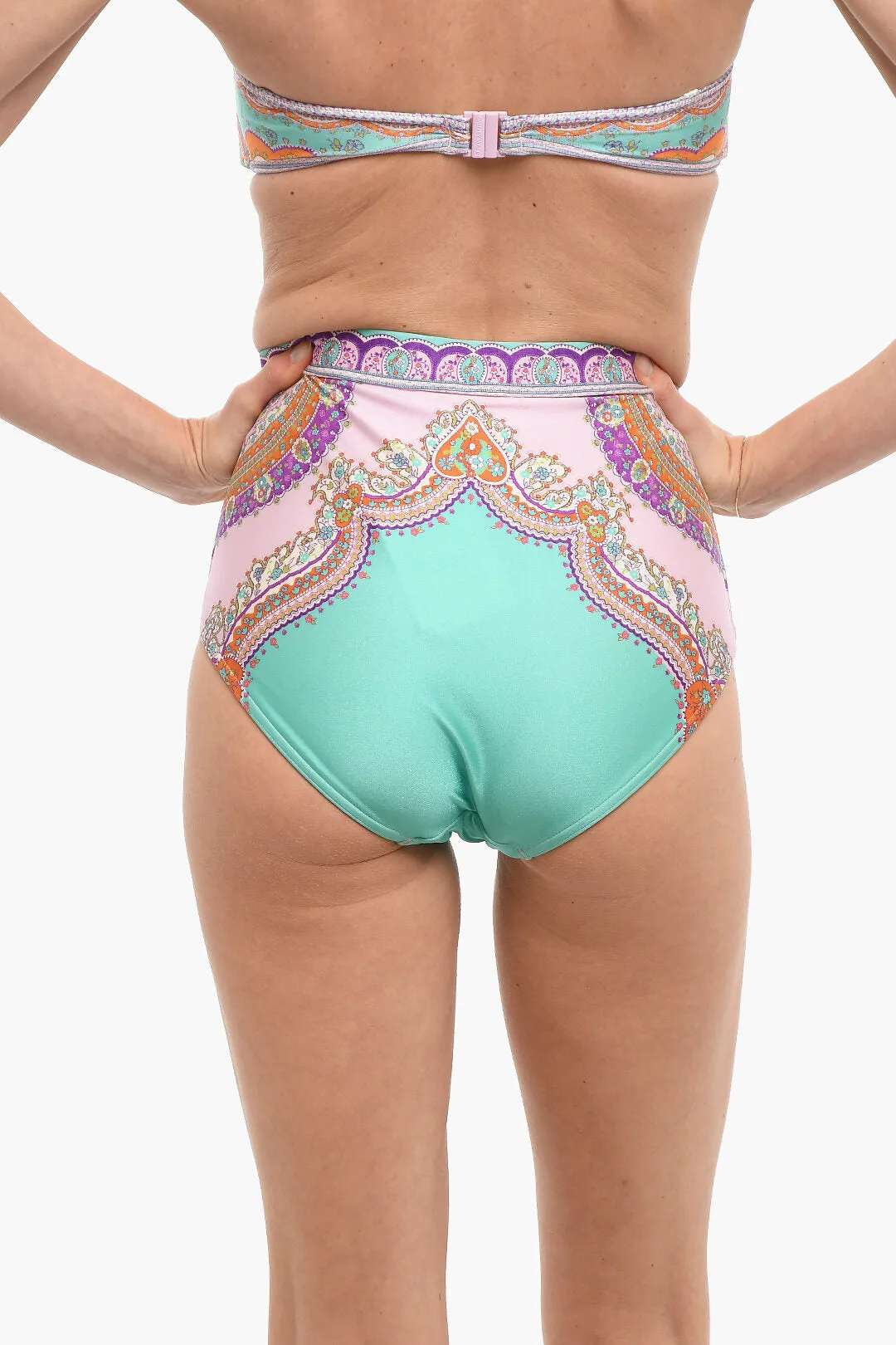 Zimmermann Patterned High-Waisted Bikini Bottom