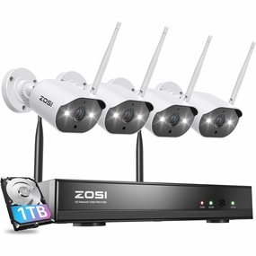 ZOSI 8CH 3MP Wireless CCTV System - 2K H.265  NVR, 4 Outdoor WiFi Cameras with Color Night Vision, 2-Way Audio, Light/Siren Alarm, Motion Detection - 1TB HDD for 24/7 Recording xbox console, buy xbox series x, xbox accessories online